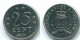 25 CENTS 1971 ANTILLAS NEERLANDESAS Nickel Colonial Moneda #S11493.E.A - Nederlandse Antillen