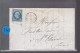 Timbre  Napoléon III N° 14   20 C Bleu Cachet   Joyeuse    Destination  St -Etienne  1862 - 1849-1876: Klassieke Periode