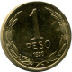 1 PESO 1990 CHILE UNC Coin #M10076.U.A - Cile