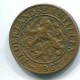 1 CENT 1967 NETHERLANDS ANTILLES Bronze Fish Colonial Coin #S11147.U.A - Antille Olandesi