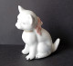 MINIATURE CHAT BLANC Et  RUBAN ROSE -   CREUSE - H 6 Cm - Poids 34 Gr - Animali