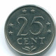 25 CENTS 1975 NIEDERLÄNDISCHE ANTILLEN Nickel Koloniale Münze #S11602.D.A - Niederländische Antillen