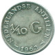 1/10 GULDEN 1962 ANTILLES NÉERLANDAISES ARGENT Colonial Pièce #NL12358.3.F.A - Antilles Néerlandaises