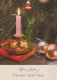 Neujahr Weihnachten KERZE Vintage Ansichtskarte Postkarte CPSM #PAV356.A - Nouvel An