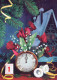 Happy New Year Christmas TABLE CLOCK Vintage Postcard CPSM #PAT745.A - Neujahr