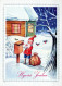 PÈRE NOËL NOËL Fêtes Voeux Vintage Carte Postale CPSM #PAK406.A - Santa Claus