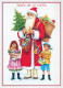 PAPÁ NOEL NIÑO NAVIDAD Fiesta Vintage Tarjeta Postal CPSM #PAK342.A - Santa Claus