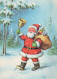 PÈRE NOËL NOËL Fêtes Voeux Vintage Carte Postale CPSM #PAJ699.A - Santa Claus