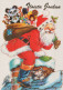 PAPÁ NOEL NAVIDAD Fiesta Vintage Tarjeta Postal CPSM #PAJ725.A - Santa Claus