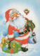 PÈRE NOËL NOËL Fêtes Voeux Vintage Carte Postale CPSM #PAJ602.A - Santa Claus