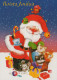 PÈRE NOËL NOËL Fêtes Voeux Vintage Carte Postale CPSM #PAJ514.A - Santa Claus