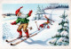 PÈRE NOËL NOËL Fêtes Voeux Vintage Carte Postale CPSMPF #PAJ409.A - Santa Claus