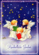ANGELO Buon Anno Natale Vintage Cartolina CPSM #PAH356.A - Anges