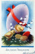 EASTER CHICKEN EGG Vintage Postcard CPA #PKE091.A - Ostern