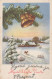 Buon Anno Natale BELL Vintage Cartolina CPSMPF #PKD697.A - Neujahr