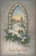 Bonne Année Noël OISEAU Vintage Carte Postale CPSMPF #PKD753.A - Neujahr