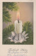 Neujahr Weihnachten KERZE Vintage Ansichtskarte Postkarte CPSMPF #PKD164.A - Neujahr