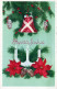Neujahr Weihnachten KERZE Vintage Ansichtskarte Postkarte CPSMPF #PKD064.A - Neujahr