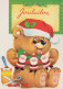 Neujahr Weihnachten TEDDYBÄR Vintage Ansichtskarte Postkarte CPSM #PAU665.A - Neujahr