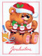 Bonne Année Noël OURS EN PELUCHE Vintage Carte Postale CPSM #PAU669.A - Neujahr