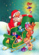 SANTA CLAUS ANIMALS CHRISTMAS Holidays Vintage Postcard CPSM #PAK765.A - Santa Claus
