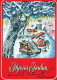 PAPÁ NOEL NAVIDAD Fiesta Vintage Tarjeta Postal CPSM #PAK746.A - Santa Claus
