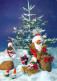 PAPÁ NOEL Feliz Año Navidad GNOMO Vintage Tarjeta Postal CPSM #PBL794.A - Santa Claus