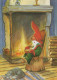 PÈRE NOËL Bonne Année Noël GNOME Vintage Carte Postale CPSM #PBL761.A - Santa Claus