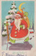 SANTA CLAUS Happy New Year Christmas Vintage Postcard CPSMPF #PKG379.A - Santa Claus