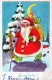 SANTA CLAUS Happy New Year Christmas Vintage Postcard CPSMPF #PKG379.A - Santa Claus