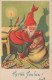 PAPÁ NOEL Feliz Año Navidad Vintage Tarjeta Postal CPSMPF #PKG305.A - Santa Claus