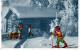SANTA CLAUS Happy New Year Christmas GNOME Vintage Postcard CPA #PKE021.A - Santa Claus