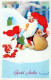 BABBO NATALE Buon Anno Natale GNOME Vintage Cartolina CPSMPF #PKD867.A - Santa Claus