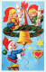 SANTA CLAUS Happy New Year Christmas GNOME Vintage Postcard CPSMPF #PKD590.A - Santa Claus