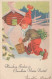 BABBO NATALE Buon Anno Natale GNOME Vintage Cartolina CPSMPF #PKD377.A - Santa Claus