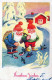 PÈRE NOËL Bonne Année Noël GNOME Vintage Carte Postale CPSMPF #PKD273.A - Santa Claus