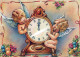 ANGEL Happy New Year Christmas TABLE CLOCK Vintage Postcard CPSM #PAT870.GB - Angels