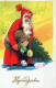 SANTA CLAUS CHRISTMAS Holidays Vintage Postcard CPSMPF #PAJ385.GB - Santa Claus