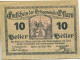 10 HELLER 1920 Stadt OSSARN Niedrigeren Österreich Notgeld Papiergeld Banknote #PL766 - [11] Local Banknote Issues