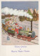 PAPÁ NOEL TRAIN NAVIDAD Fiesta Vintage Tarjeta Postal CPSM #PAK005.ES - Santa Claus