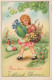 EASTER CHILDREN EGG Vintage Postcard CPA #PKE358.GB - Easter