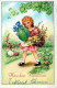 EASTER CHILDREN EGG Vintage Postcard CPA #PKE358.GB - Ostern