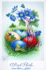 EASTER FLOWERS EGG Vintage Postcard CPA #PKE169.GB - Ostern