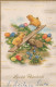 EASTER CHICKEN EGG Vintage Postcard CPA #PKE104.GB - Ostern