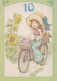 HAPPY BIRTHDAY 10 Year Old GIRL CHILDREN Vintage Postal CPSM #PBT735.GB - Verjaardag