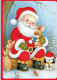PÈRE NOËL Animaux NOËL Fêtes Voeux Vintage Carte Postale CPSM #PAK637.FR - Santa Claus