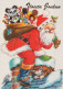 PÈRE NOËL NOËL Fêtes Voeux Vintage Carte Postale CPSM #PAJ725.FR - Santa Claus