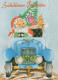 PÈRE NOËL CAR AUTO NOËL Fêtes Voeux Vintage Carte Postale CPSM #PAK007.FR - Santa Claus