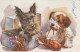 PERRO Animales Vintage Tarjeta Postal CPA #PKE796.ES - Dogs