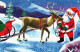 PAPÁ NOEL Feliz Año Navidad CIERVOS Vintage Tarjeta Postal CPA #PKE038.ES - Santa Claus